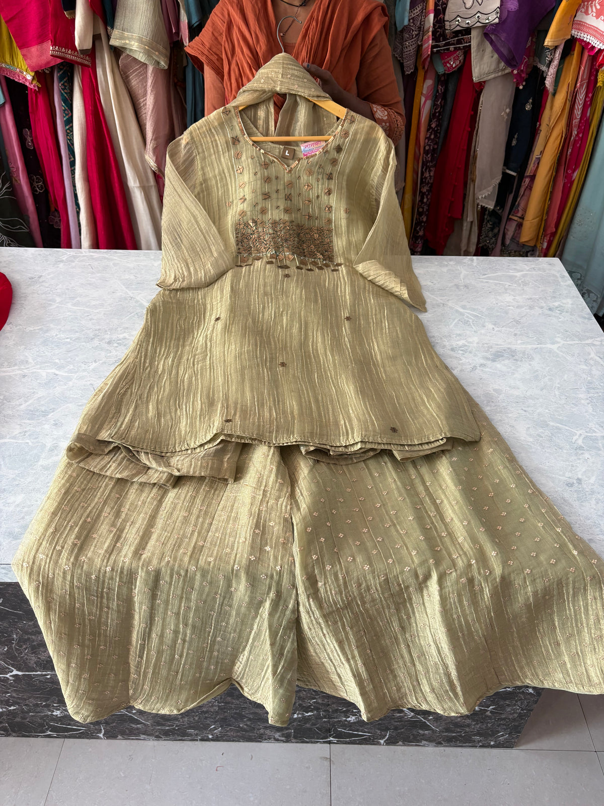 Salsa Fabric Designer Handwork Plazzo Suits