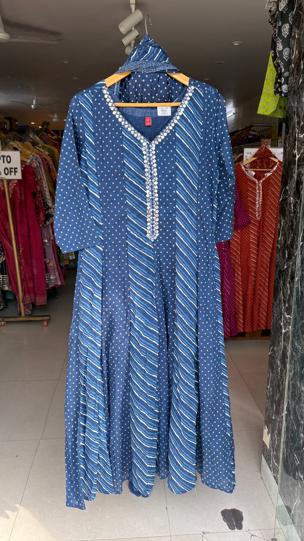 Leheriya Malmal Anarkali Suit