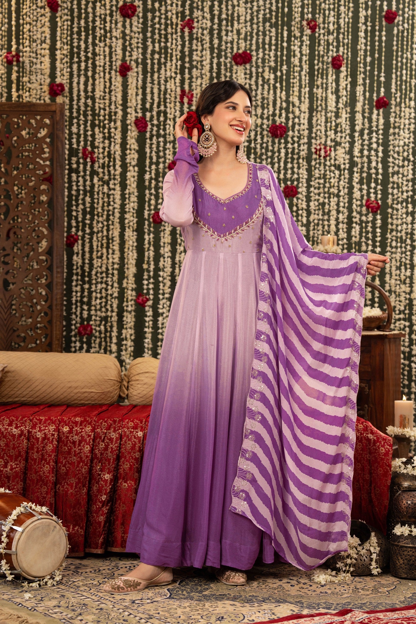 Pure Chinon Anarkali Suits 033001