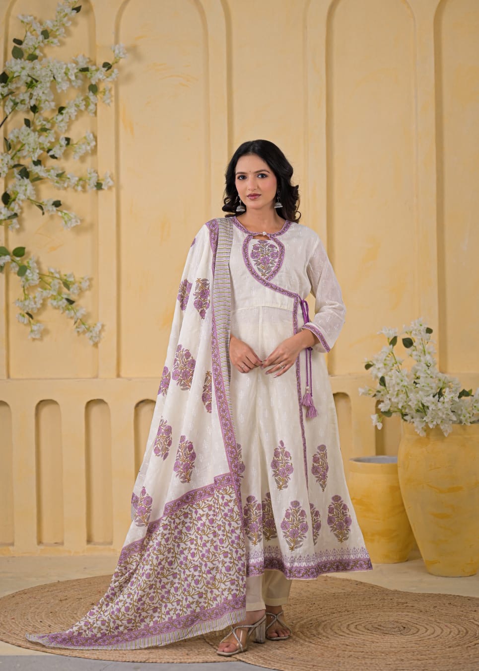 Pure Malmal Anarkali 3pcs suit