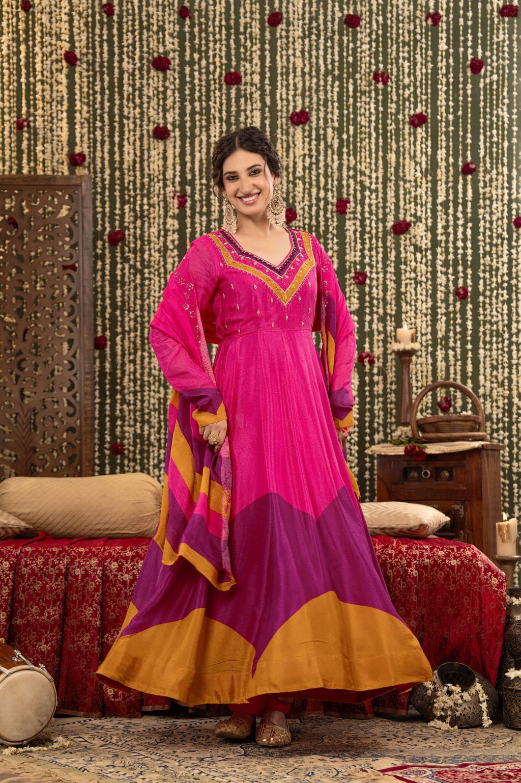 Pure Chinon Designer Anarkali Suits