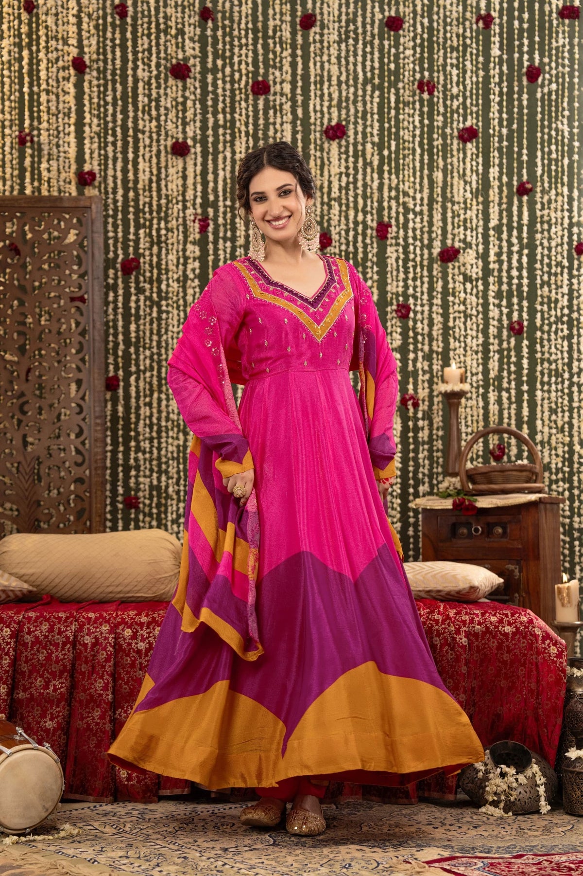 Pure Chinon Designer Anarkali Suits