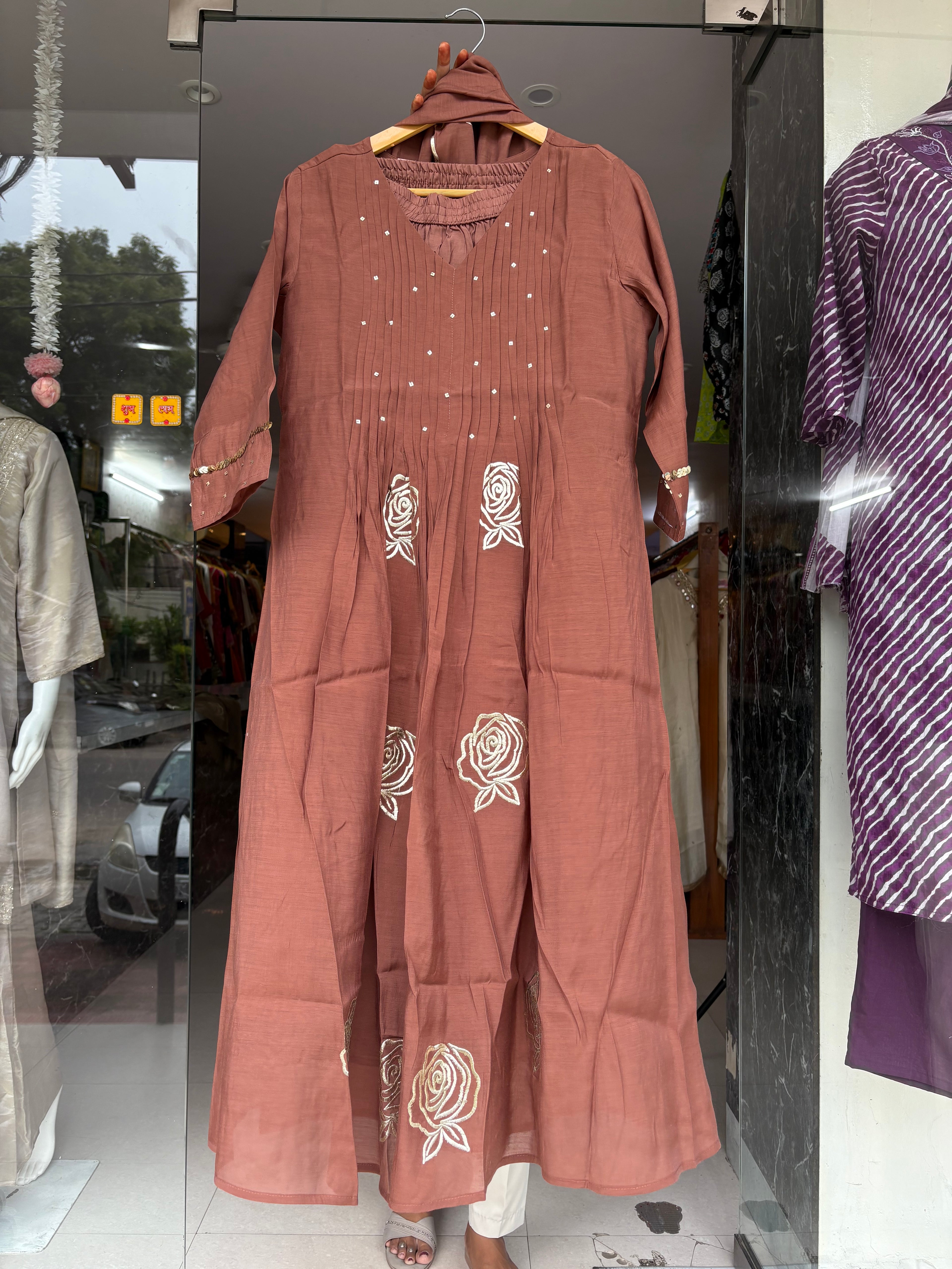 Mal Chanderi Stiched Suits
