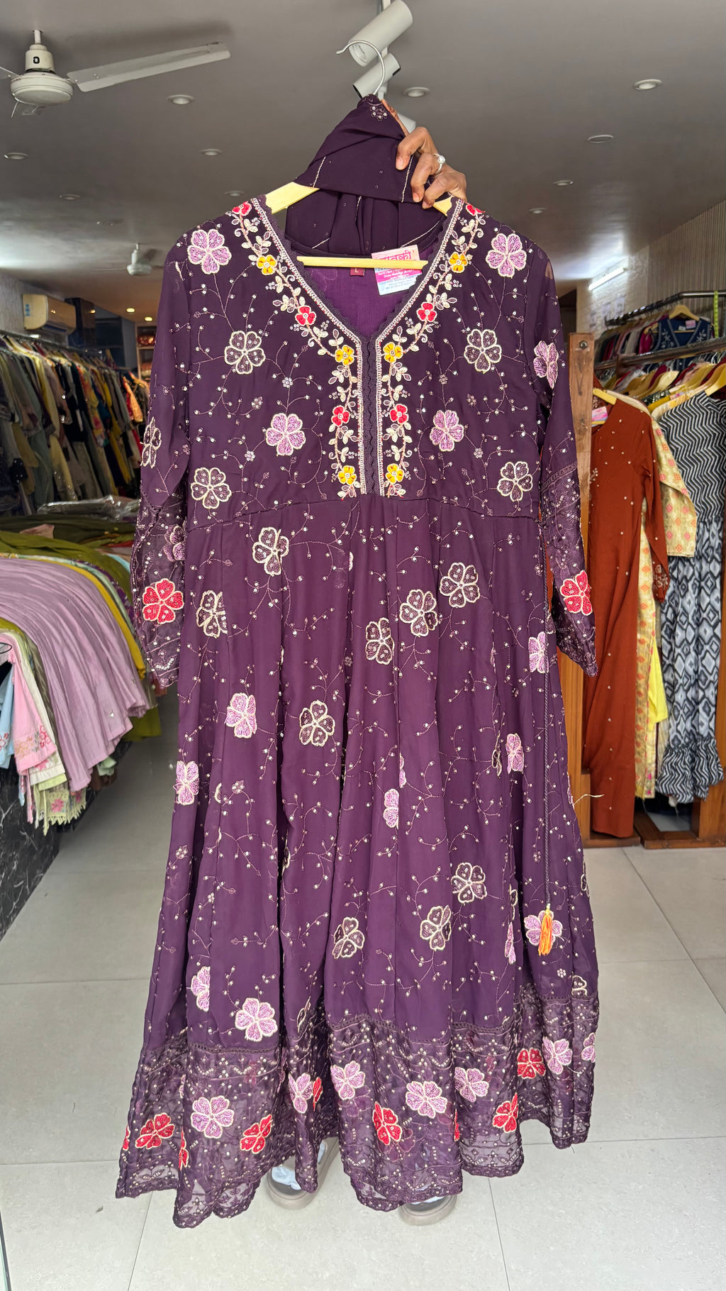 Pure Georgette Anarkali 3pcs suit