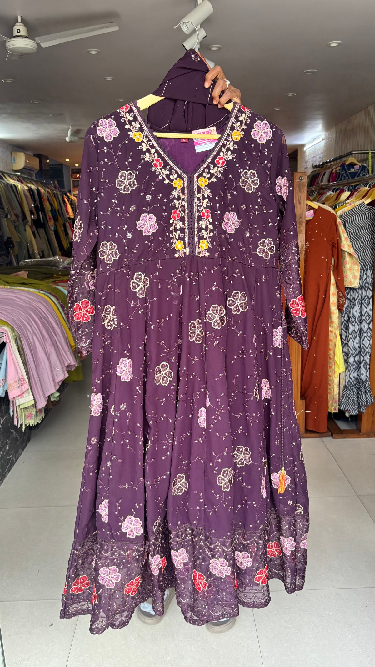 Pure Georgette Anarkali 3pcs suit