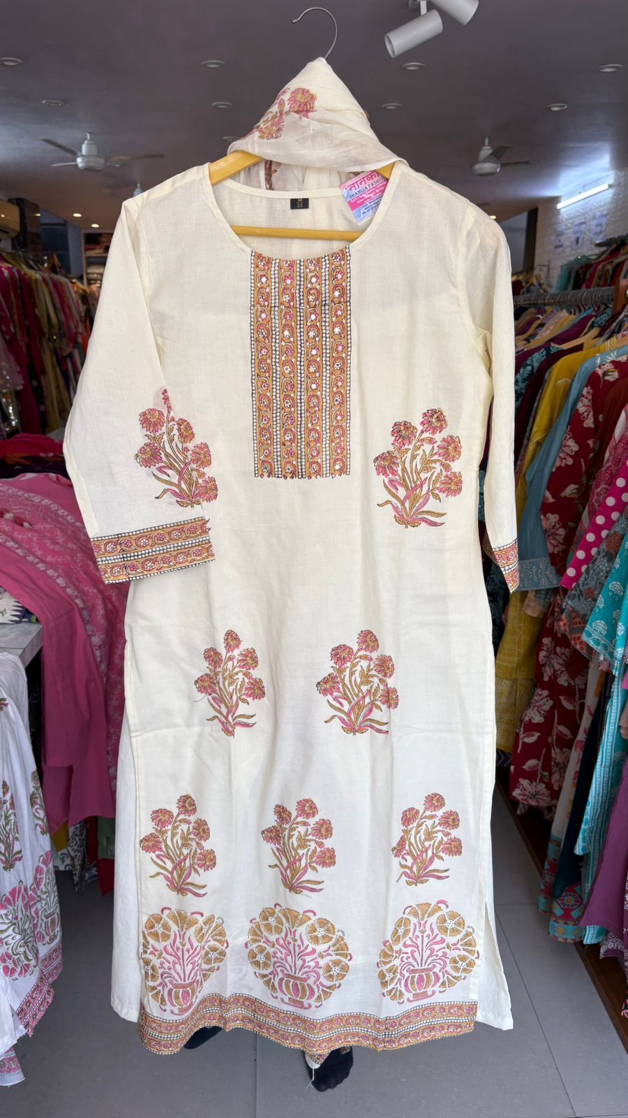 Block Print Pure Malmal 3pcs suit