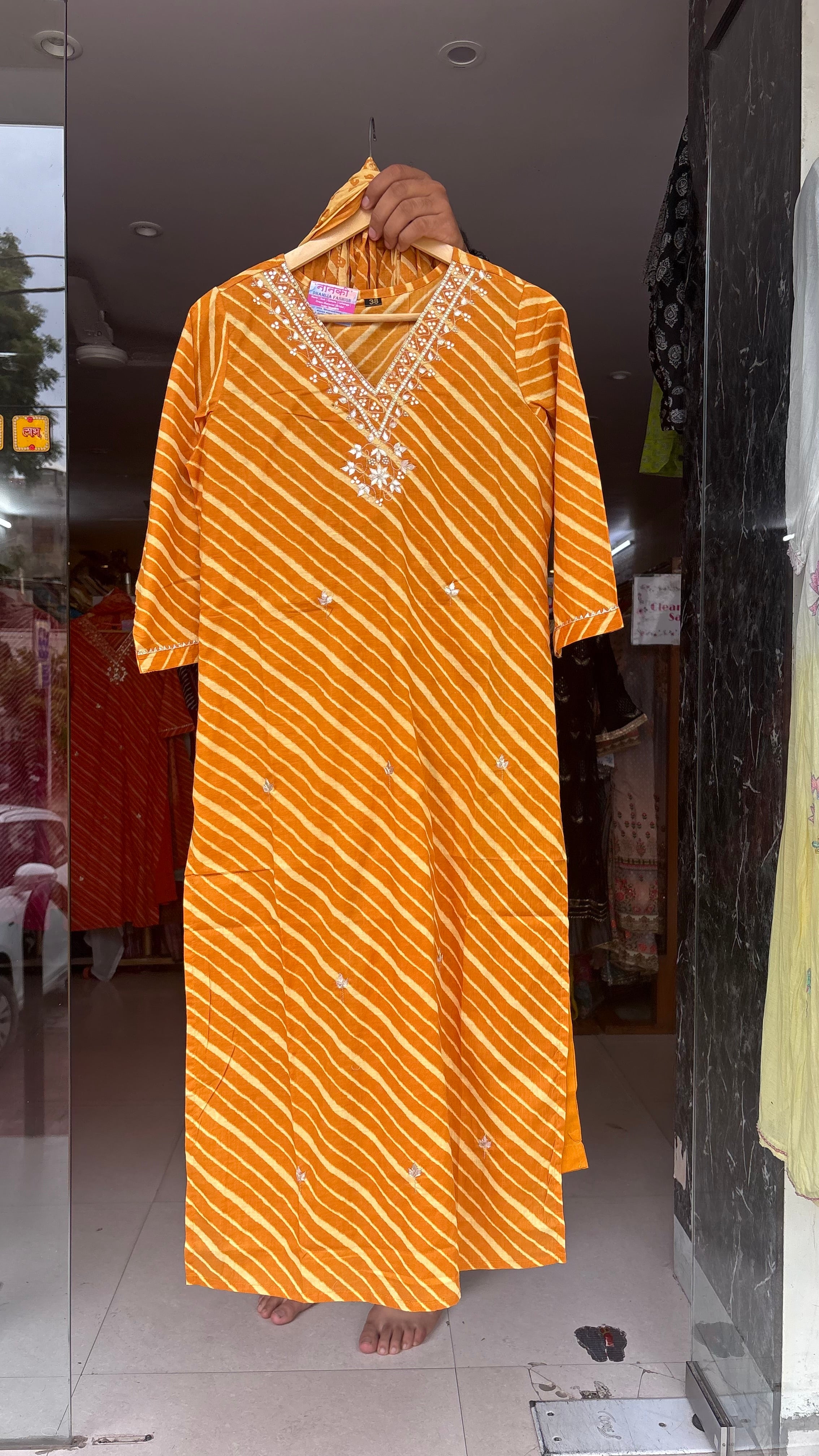 Pure Cotton Leheriya 3pcs suit