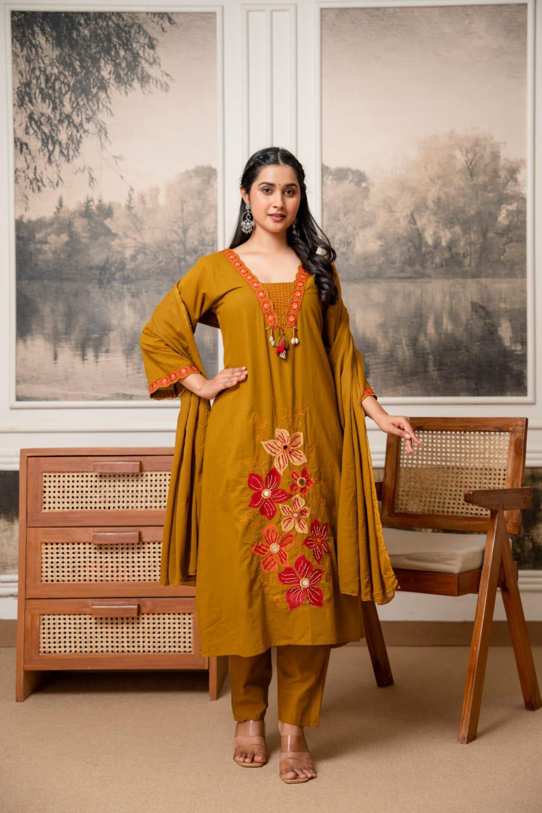 Pure cotton Aline 3pcs suit