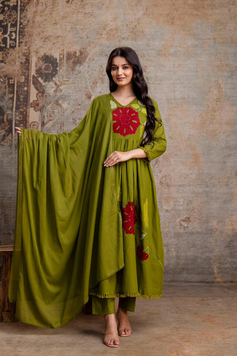 Malmal Cotton Anarkali Suits