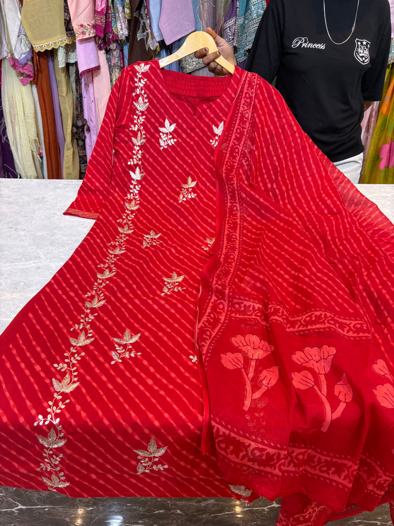 Pure Cotton Leheriya Suits