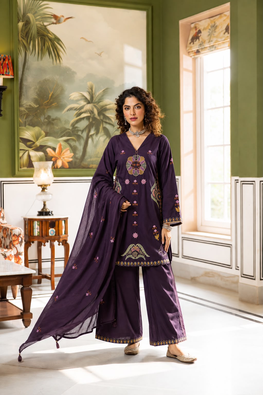 Pure Cotton Plazzo Suits