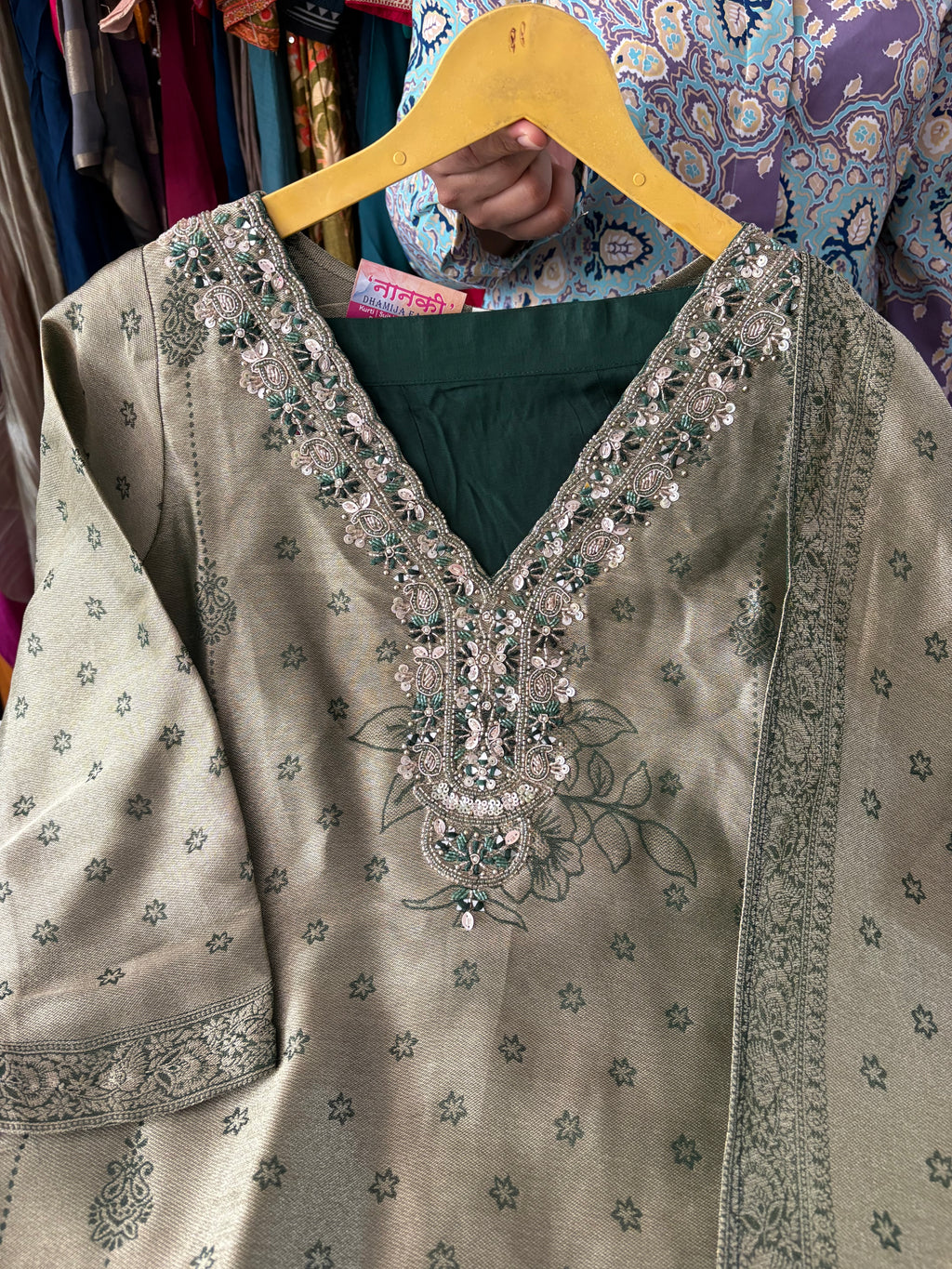 Giraffe Silk Designer Banarsi Suits With Handwork