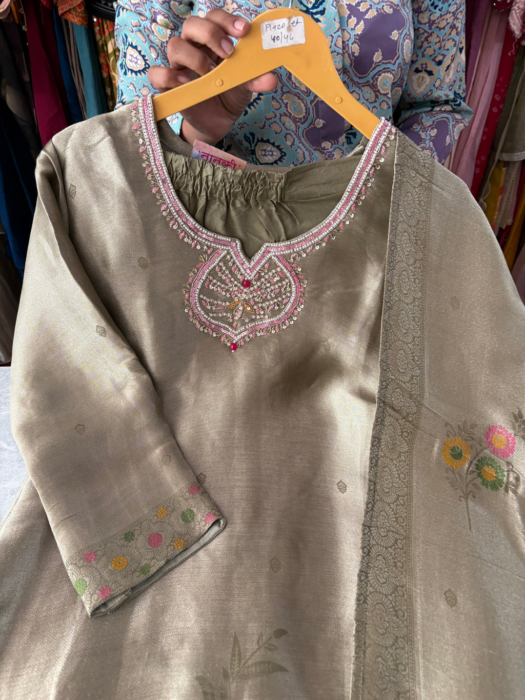 Giraffe Silk Designer Banarsi Suits with Handwork