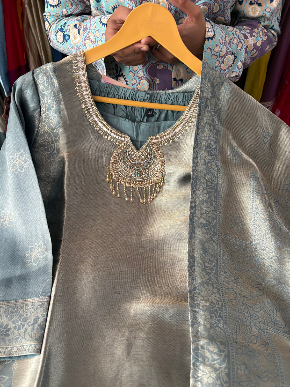 Giraffe Silk Banarsi Suits with Handwork