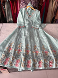 Mal Chanderi Stitched Aline Suits With Embroidery Work