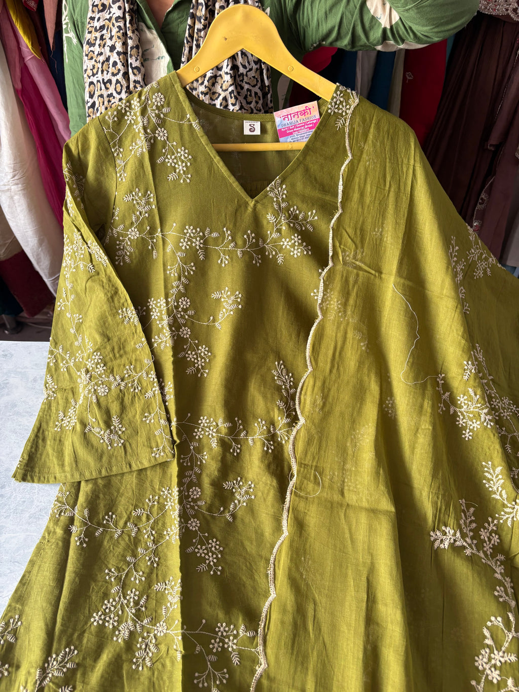 Pure Cotton Stitched Suits With Beautiful Embroidery Work