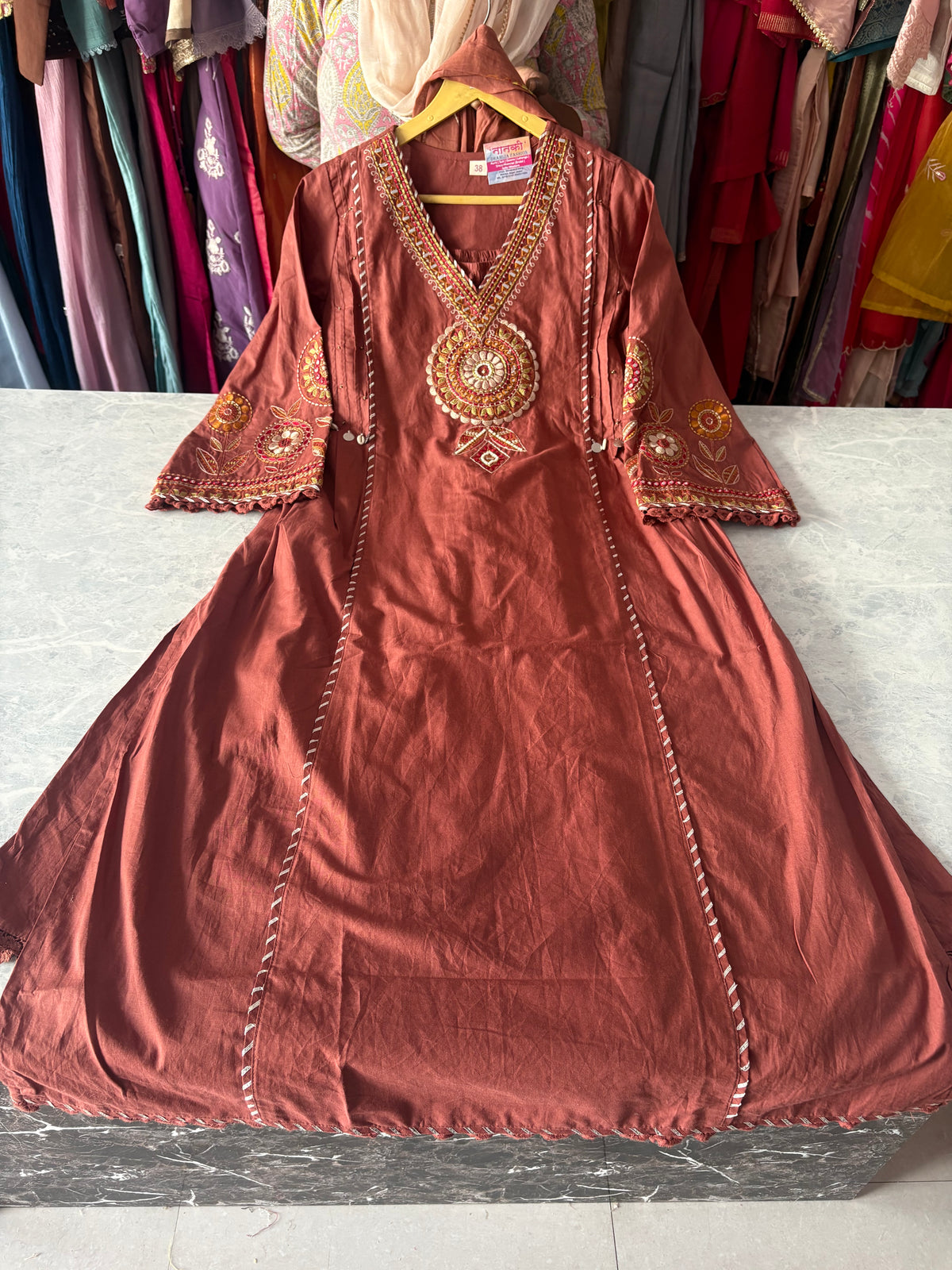 Pure Cotton Designer Embroidery Stitched Suits With Plazzo and Malmal Dupatta
