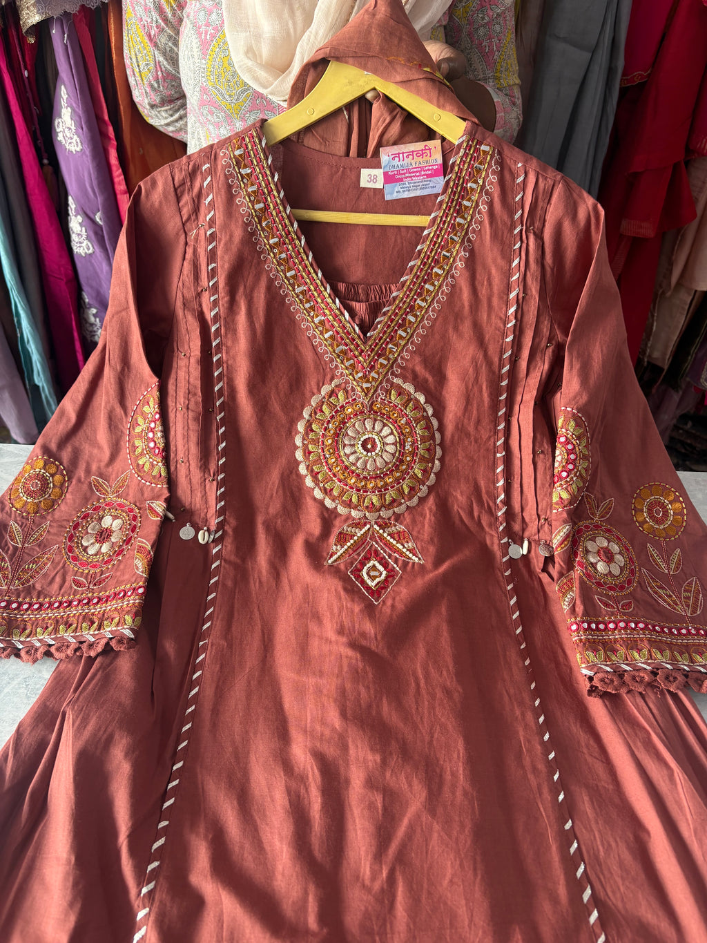 Pure Cotton Designer Embroidery Stitched Suits With Plazzo and Malmal Dupatta