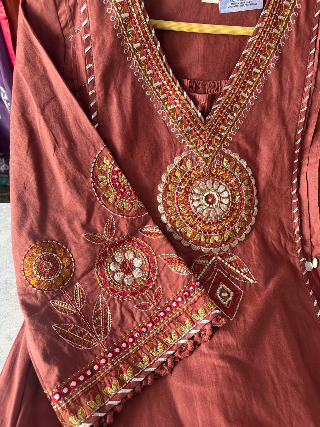 Pure Cotton Designer Embroidery Stitched Suits With Plazzo and Malmal Dupatta