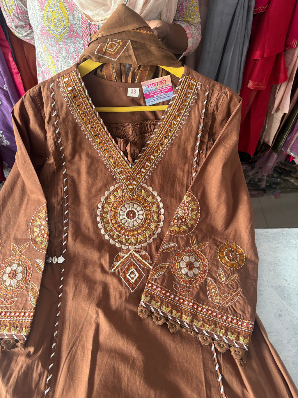 Pure Cotton Stitched Suits with Designer Embroidery Work and Malmal Dupatta