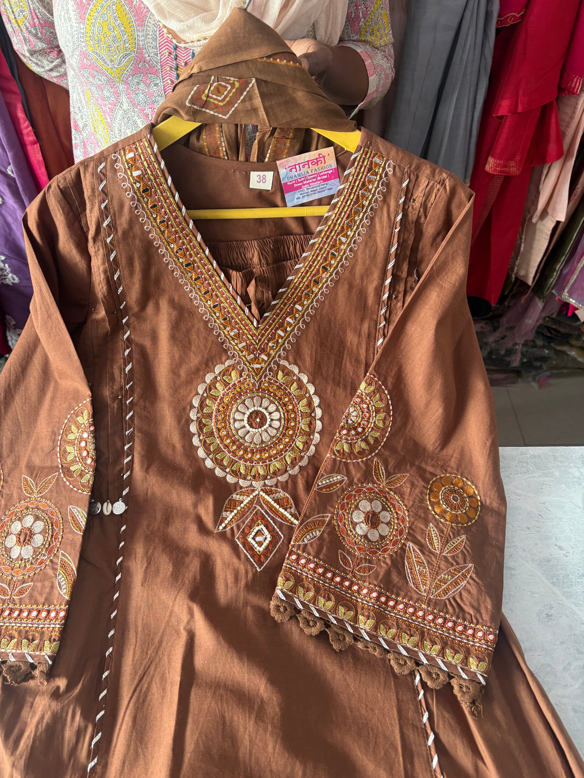 Pure Cotton Stitched Suits with Designer Embroidery Work and Malmal Dupatta