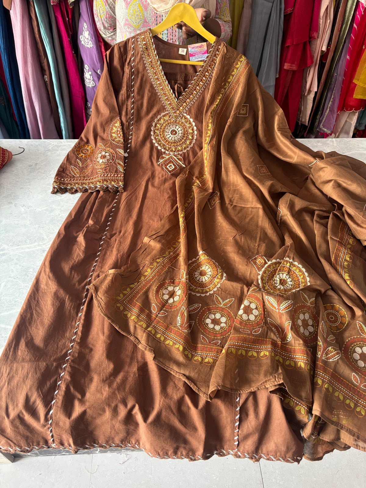 Pure Cotton Stitched Suits with Designer Embroidery Work and Malmal Dupatta