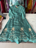 Mal Chanderi Stitched Aline Suits With Beautiful Embroidery & Handwork Detailing