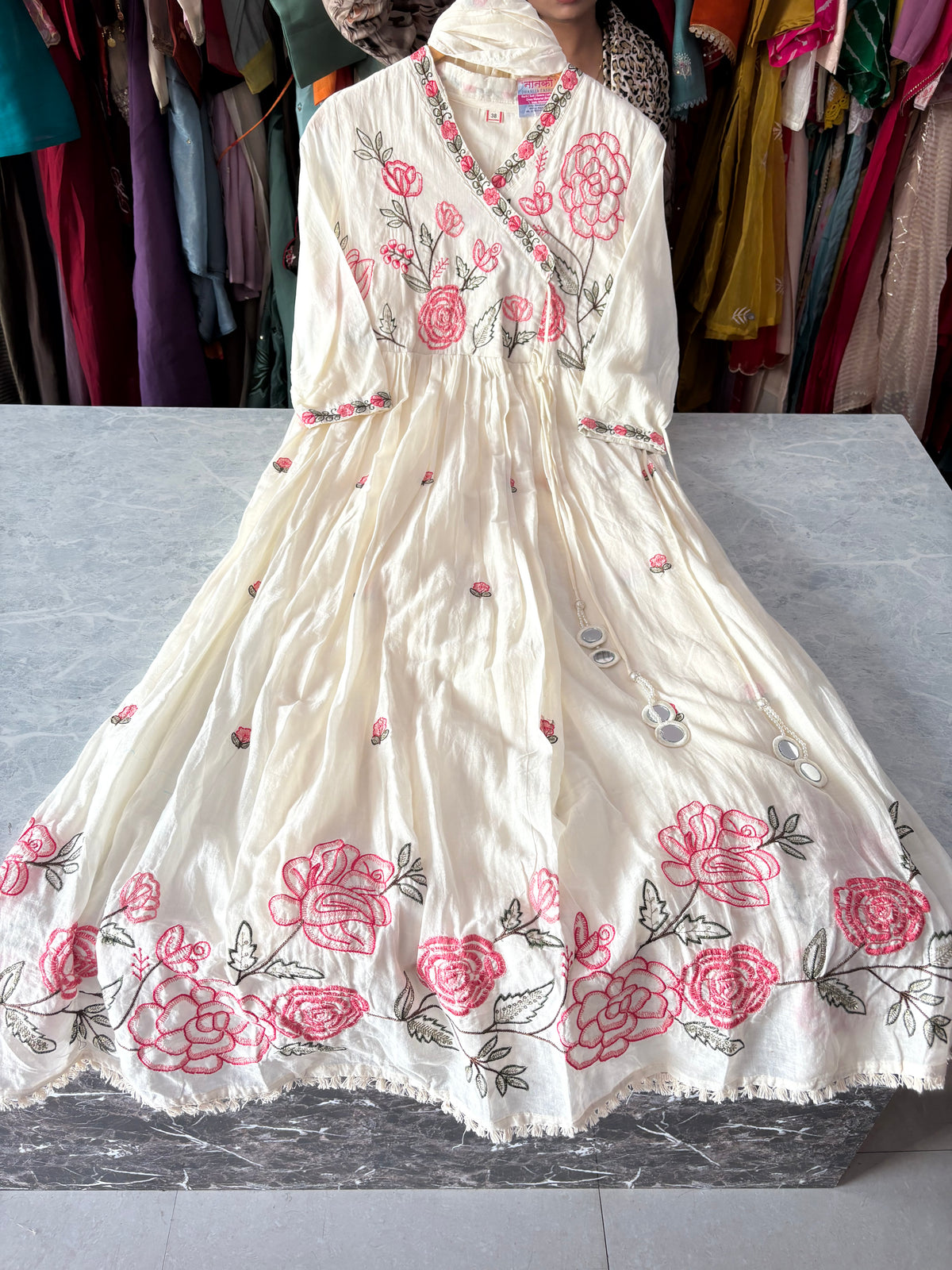 Pure Mal Cotton Stitched Anarkali Suits with Beautiful Embroidery Work