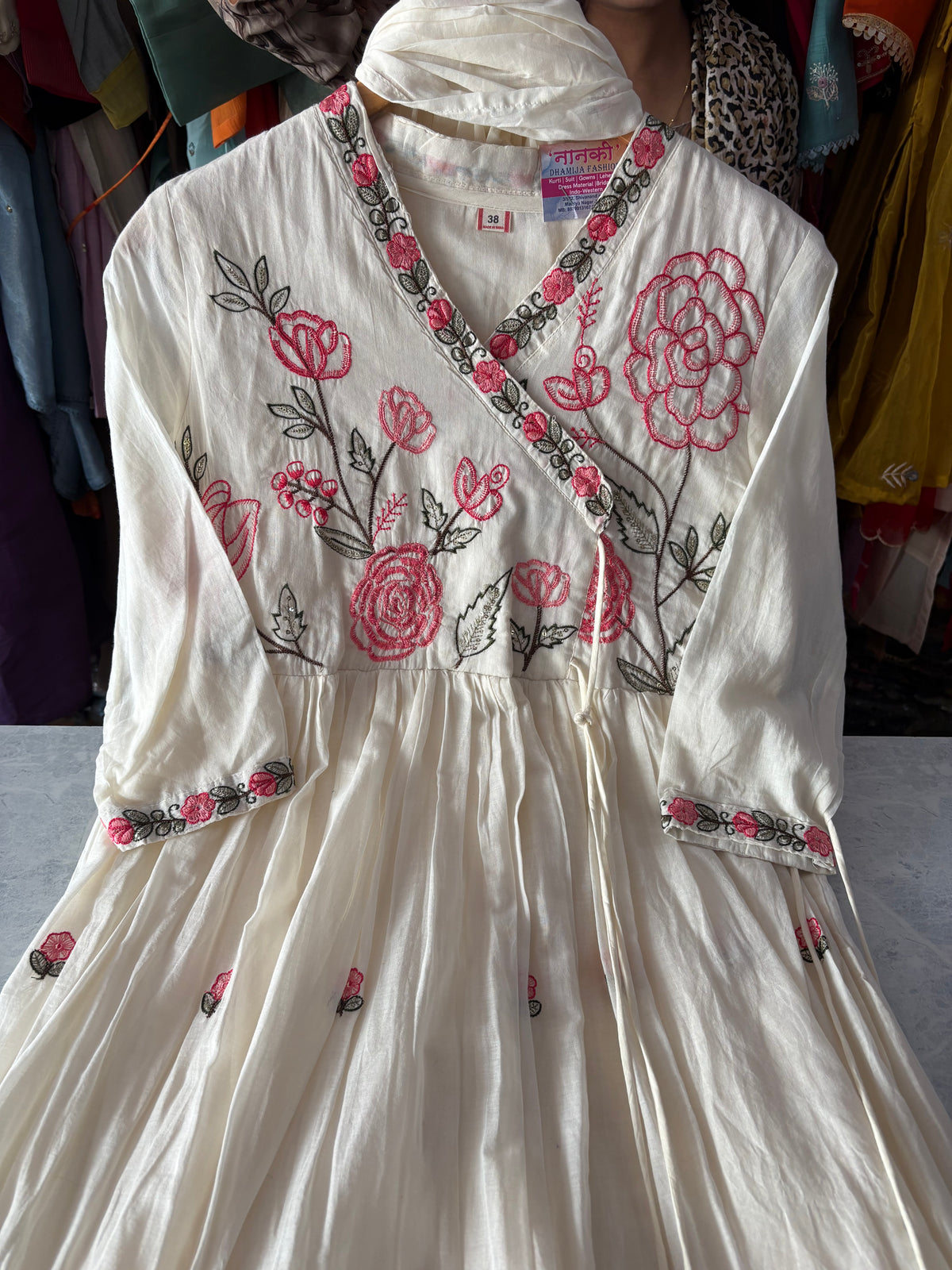 Pure Mal Cotton Stitched Anarkali Suits with Beautiful Embroidery Work