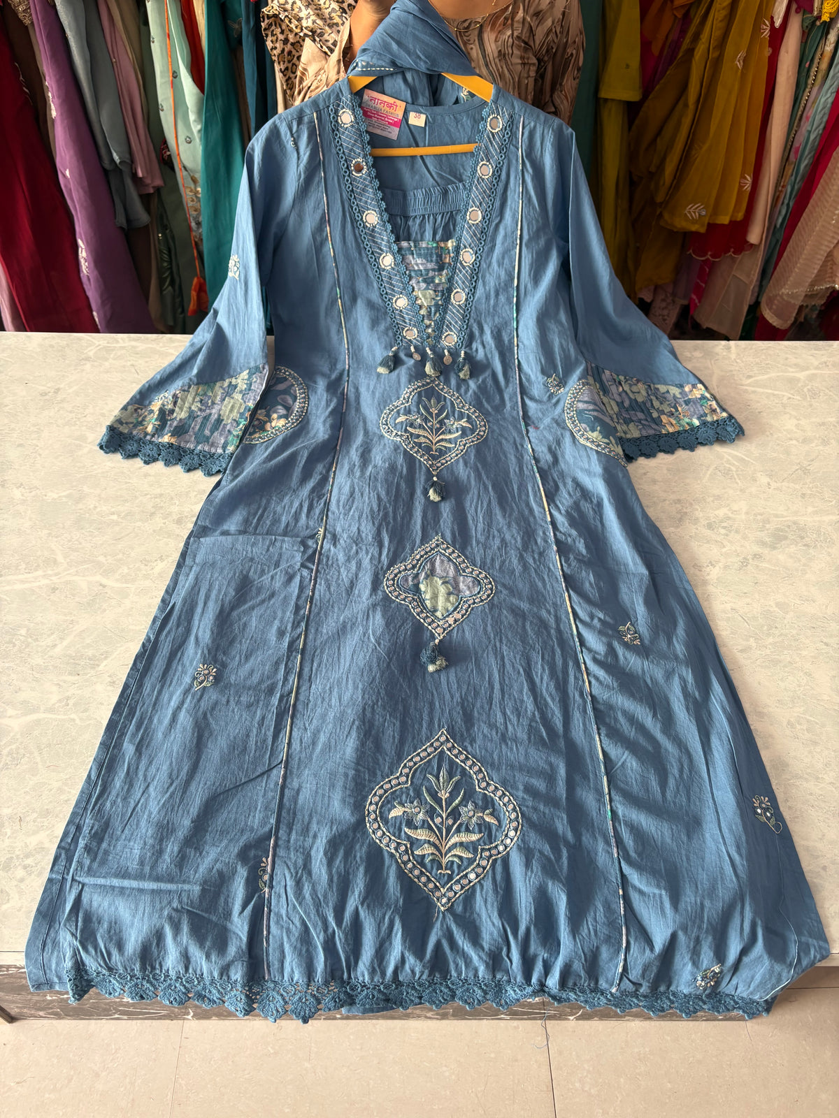 Pure Cotton Designer Embroidery Suits