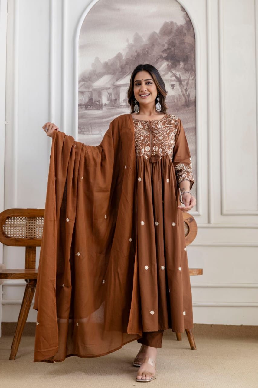 Pure Cotton Anarkali Suit
