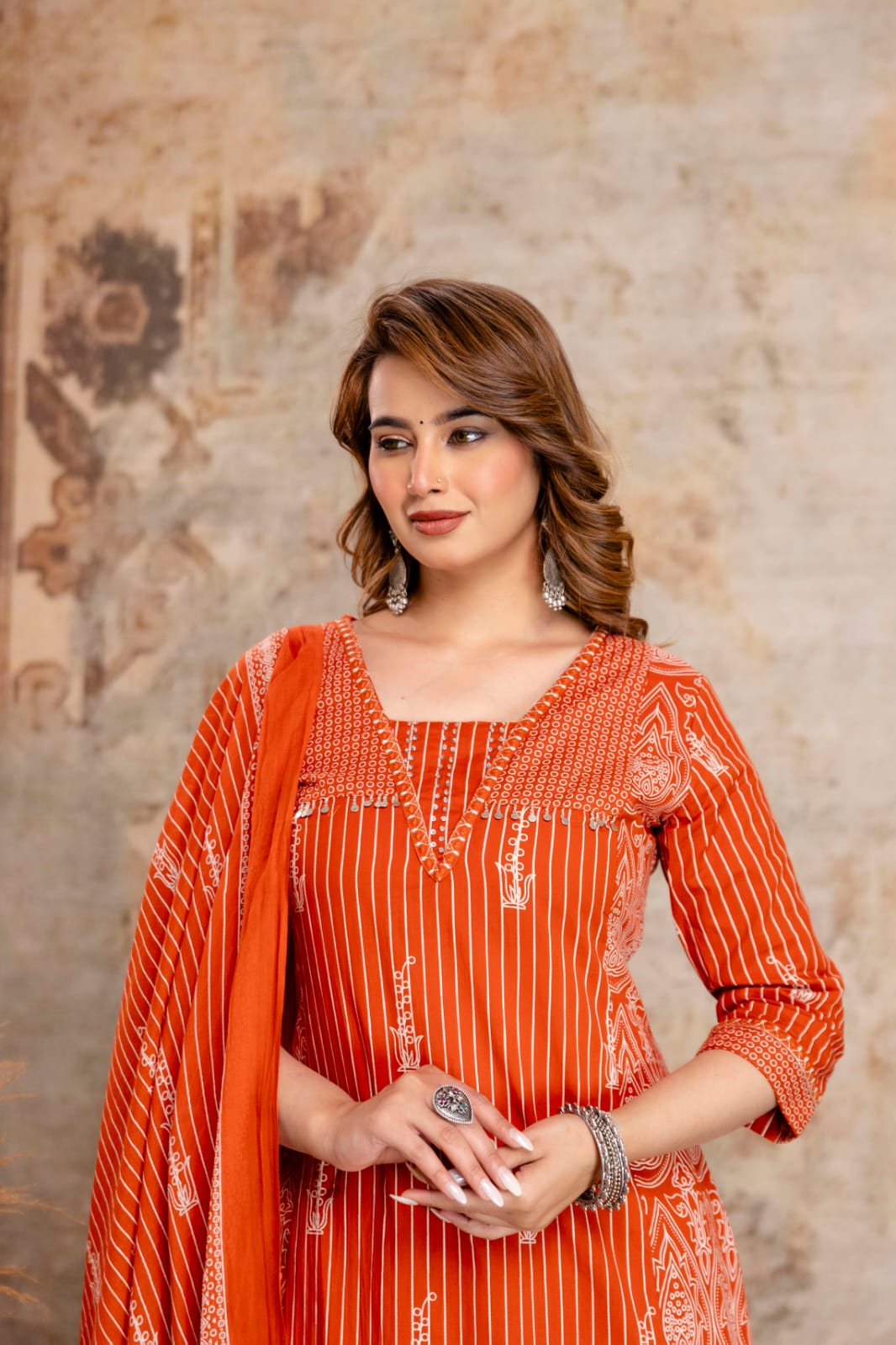 Pure Cotton Aline 3pcs Suit