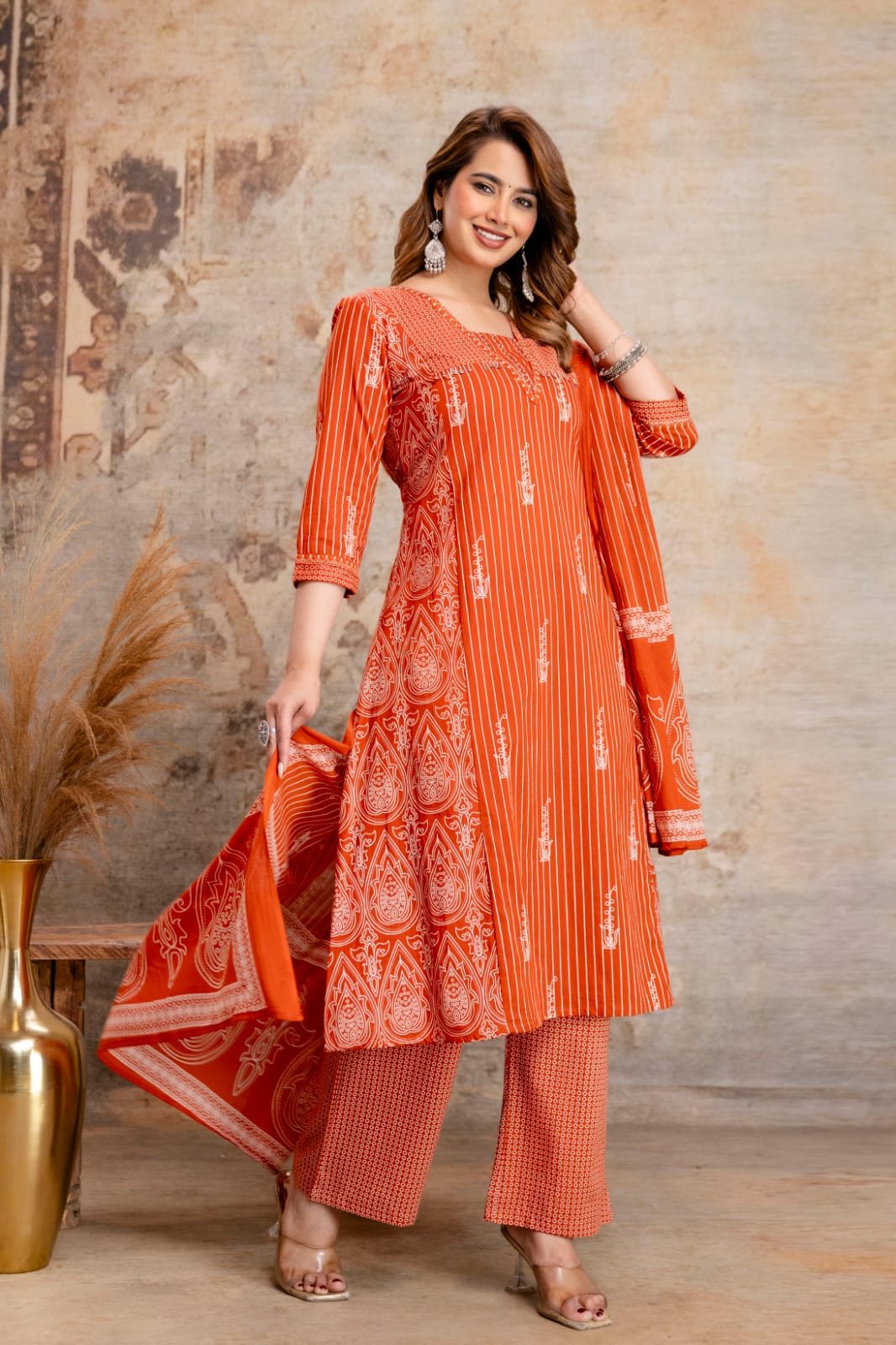 Pure Cotton Aline 3pcs Suit