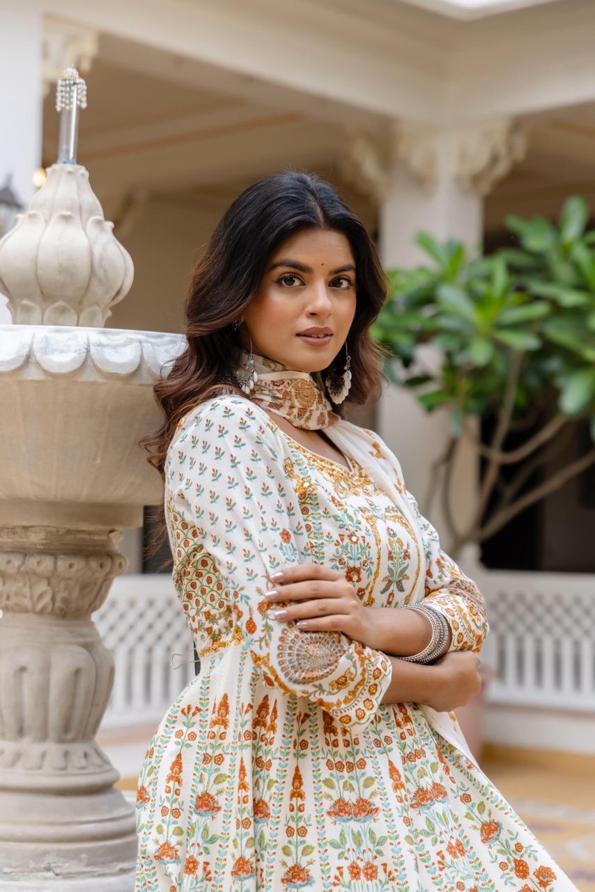 Pure Cotton Anarkali Suit