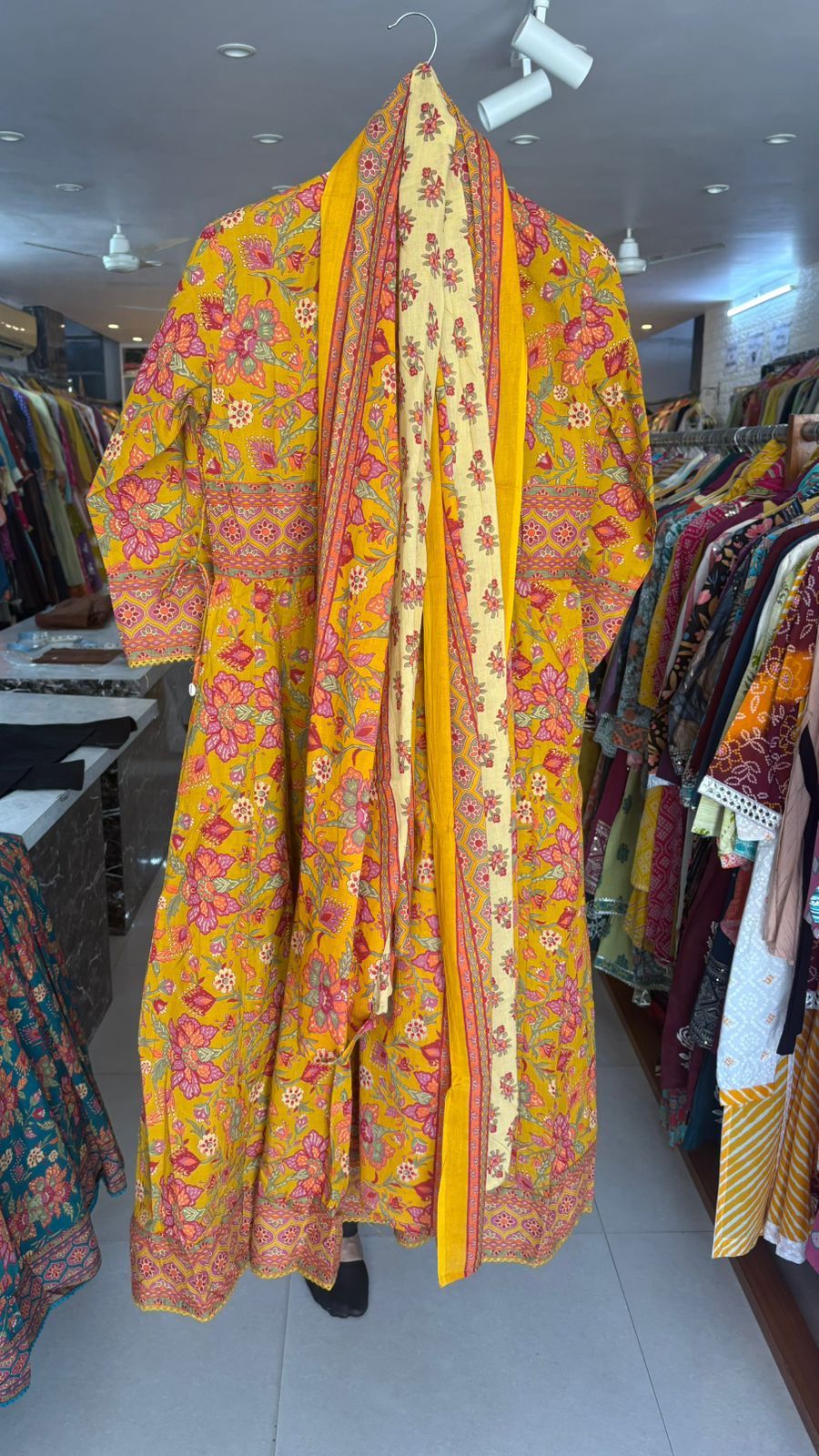 Pure Cotton Anarkali 3pcs Suit