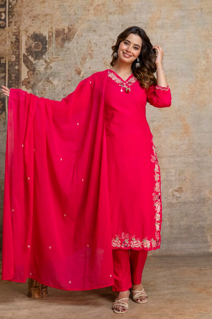 Pure cotton stitched 3pcs suit