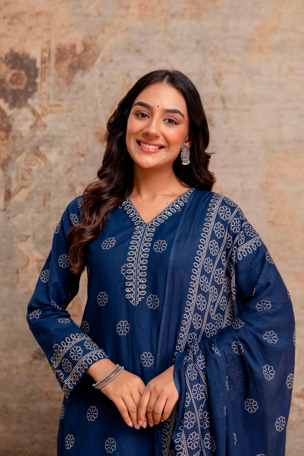 Pure cotton suit with Farshi salwar and malmal dupatta