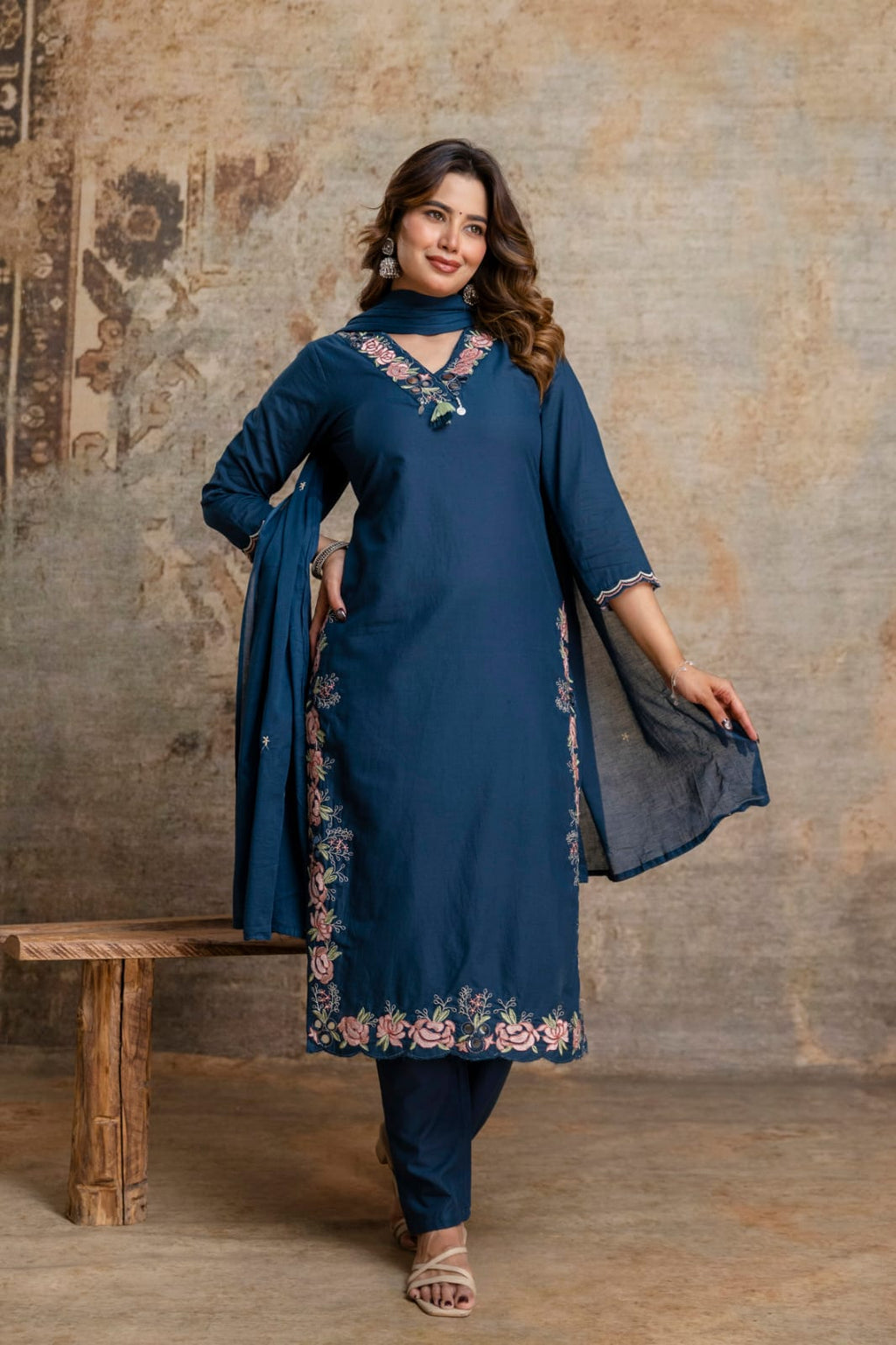 Pure cotton stitched 3pcs suit
