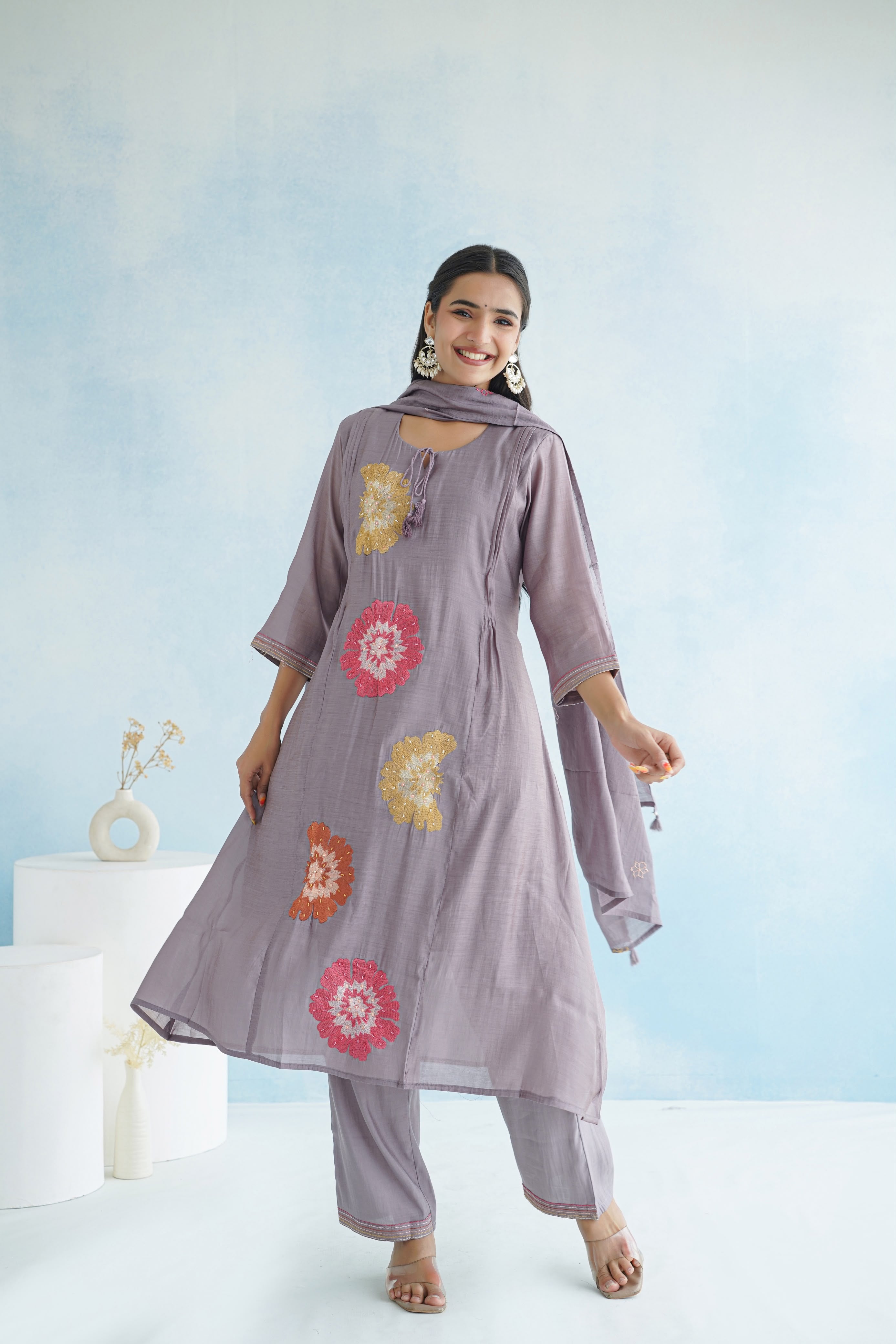 Mal Chanderi Aline Suits