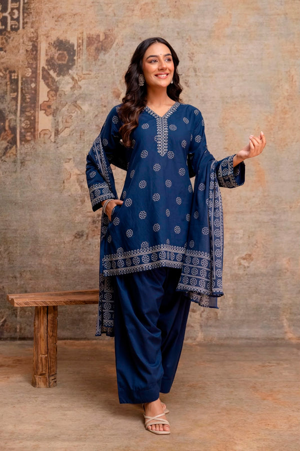 Pure cotton suit with Farshi salwar and malmal dupatta