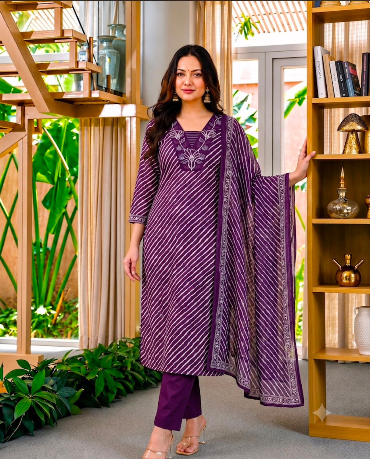 Pure cotton Leheriya 3pcs suit
